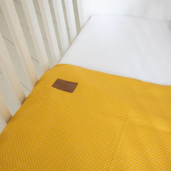 Kinderdekbedovertrek - Polkadot oker-wit - Afbeelding 2